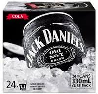 J/DANIELS & COLA CANS CUBE 330ML Pack Size:24 Pack Size:24