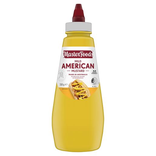 MASTERFOODS AMERICAN MUSTARD SQUEEZE 550GM Pack Size: 6