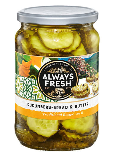 ALWAYS FRESH BREAD & BUTTER CUCUMBERS 700GM Pack Size: 6