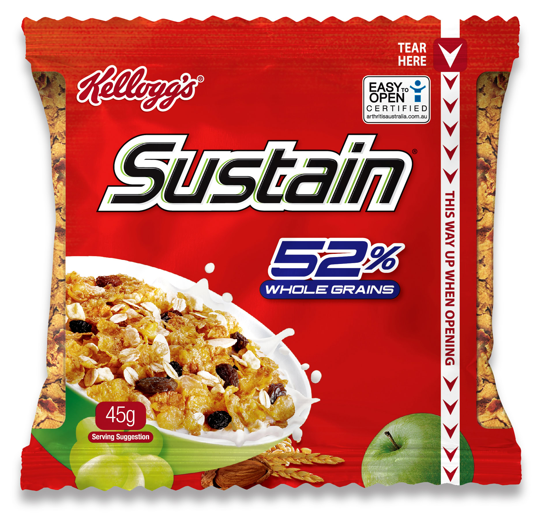 KELLOGGS SUSTAIN SACHET 30X45GM Pack Size: 1