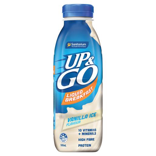SANITARIUM UP&GO LIQUID BREAKFAST VANILLA ICE BOTTLE 500ML Pack Size: 12