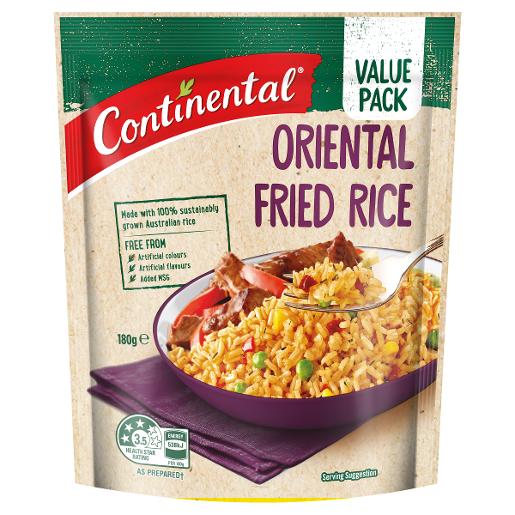 CONTINENTAL ASIAN ORIENTAL FRIED RICE VALUE PACK 180GM Pack Size: 6