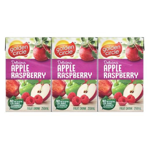 GOLDEN CIRCLE APPLE & RASPBERRY FRUIT DRINK 6X250ML Pack Size: 4