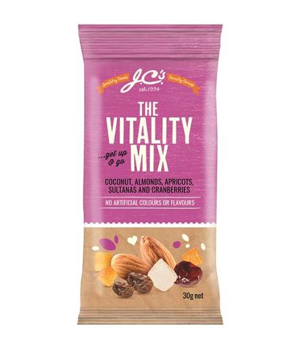 J.C.’S VITALITY MIX SNACK PACK 30GM Pack Size: 20