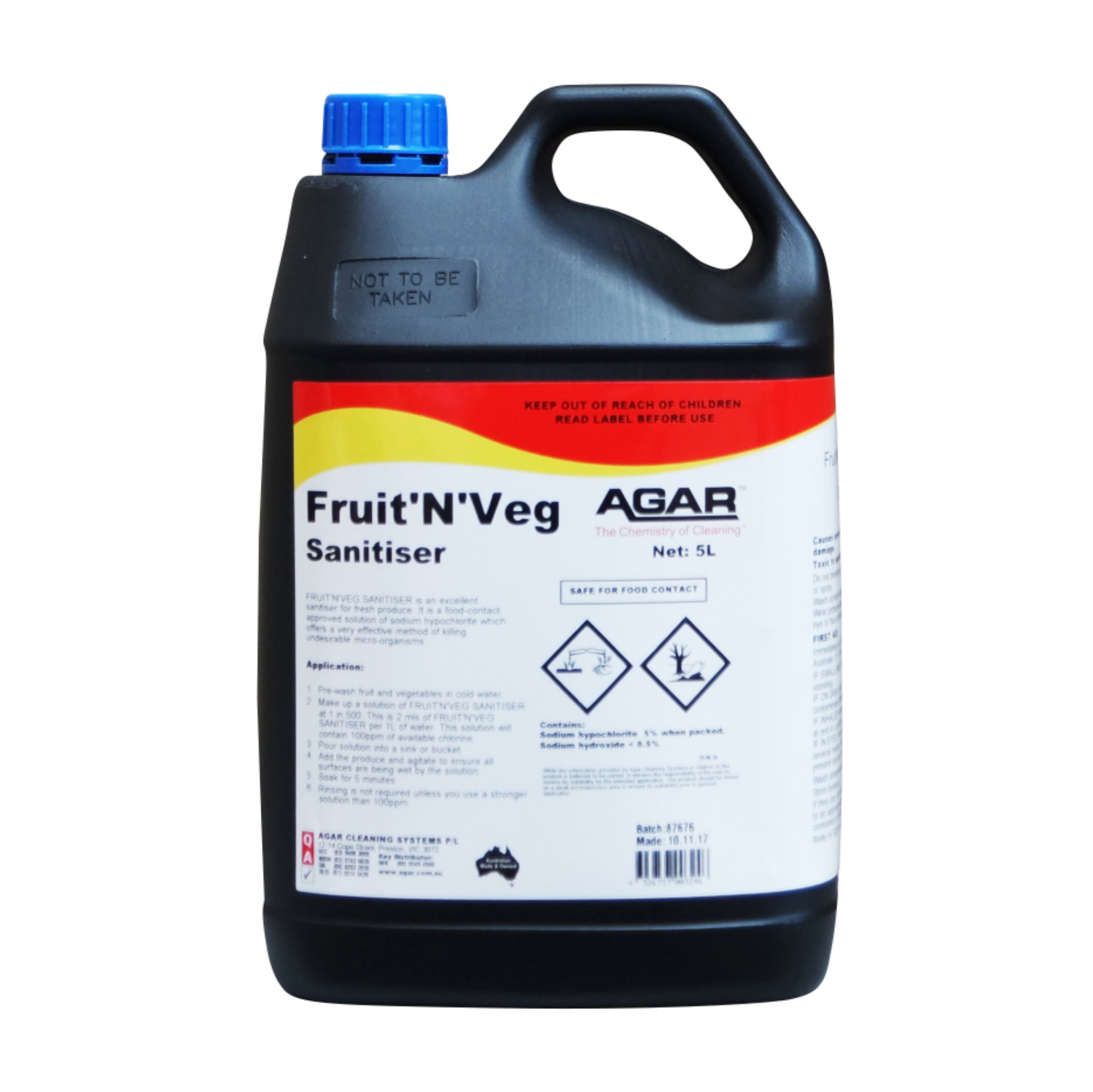 FRUIT’N’VEG SANITISER – 5L