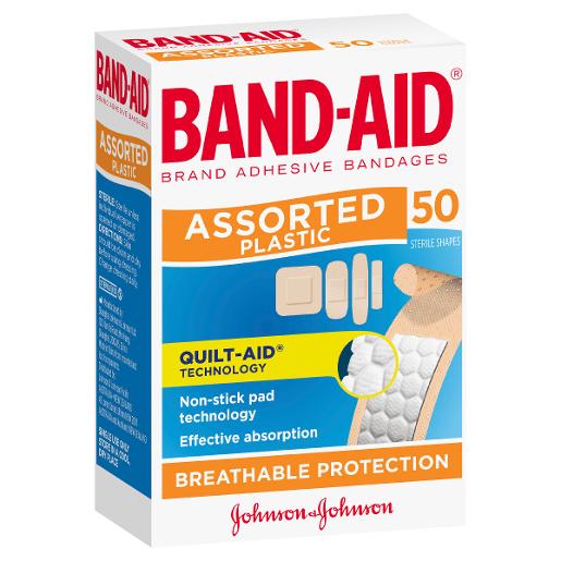 BANDAID PLASTIC SHAPES 50S Pack Size: 6