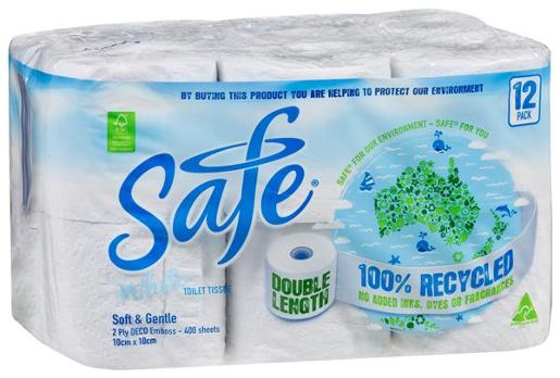 SAFE TOILET TISSUE SOFT & GENTLE ORIGINAL 2PLY 6PK pack size:8