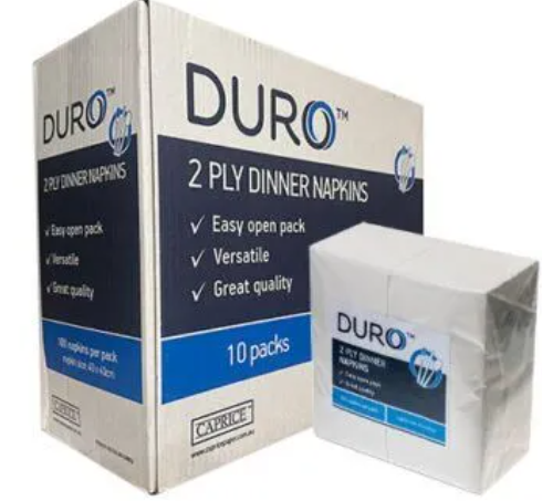Caprice Ultrasoft Quilted Dinner Napkins White 2 Ply 1000S GT Fold
