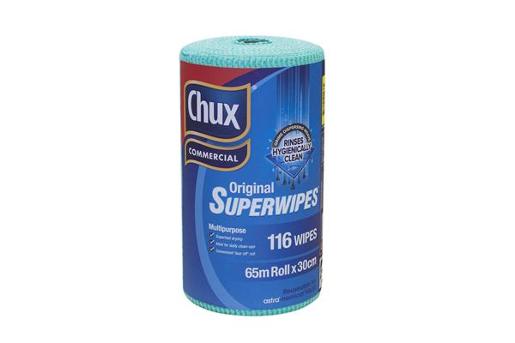 CHUX SUPERWIPES ECONOMY ROLL GREEN 3CM X 65CM 65M Pack Size: 4