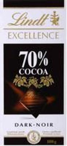 LINDT EXCEL 70% DARK CHOCOLATE 100GM Pack Size: 20