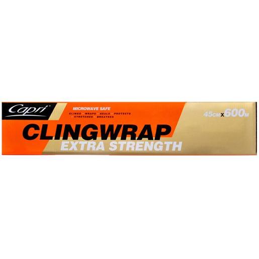 CAPRI CLING WRAP EXTRA STRENGTH 45CM x 600M Pack Size: 6