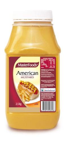 MASTERFOODS AMERICAN MUSTARD 2.5KG Pack Size: 6
