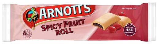 ARNOTTS BISCUITS SPICY FRUIT ROLL 250GM Pack Size: 15