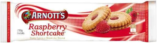 ARNOTTS BISCUITS RASPBERRY SHORTCAKE 250GM Pack Size: 20