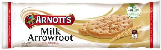 ARNOTTS BISCUITS MILK ARROWROOT 250GM Pack Size: 20