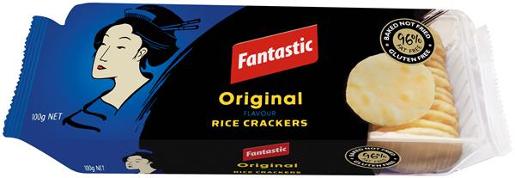 FANTASTIC RICE CRACKERS ORIGINAL 100GM Pack Size: 12
