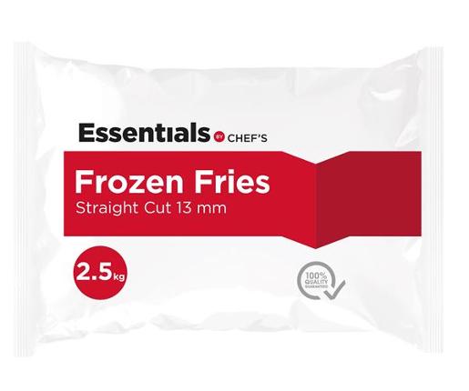 ESSENTIALS CHEF STRAIGHT CUT FRIES 13MM 2.5KG Pack Size: 4