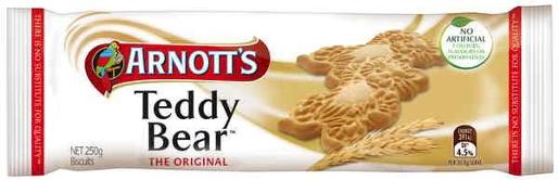 ARNOTTS BISCUITS TEDDY BEAR 250GM Pack Size: 16