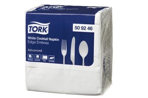 TORK ADVANCE WHITE COCKTAIL NAPKINS 2PLY 100S Pack Size: 20