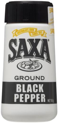 SAXA GROUND BLACK PEPPER 50GM Pack Size: 6
