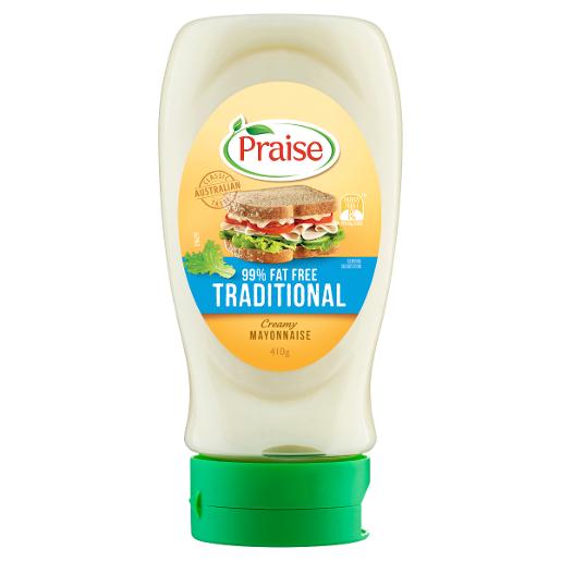 PRAISE 99% FAT FREE MAYONNAISE SQUEEZE 410GM Pack Size: 12