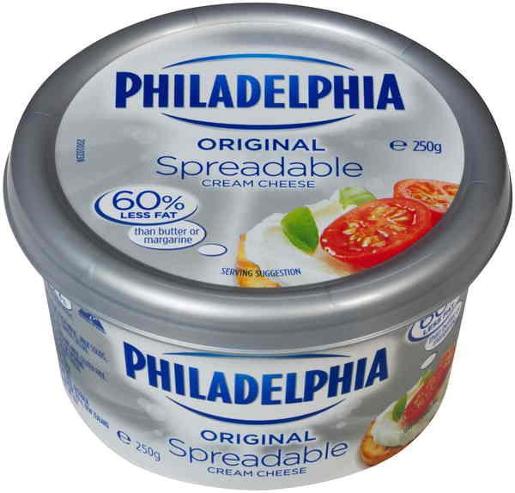 PHILADELPHIA CREAM CHEESE SOFT SPREAD TUB 250GM Pack Size: 12