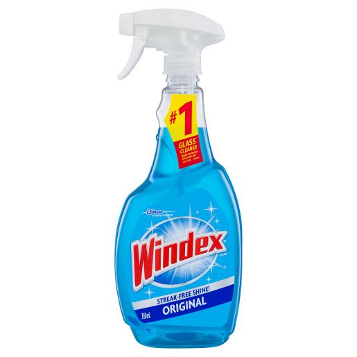 WINDEX BLUE GLASS CLEANER TRIGGER 750ML Pack Size: 6