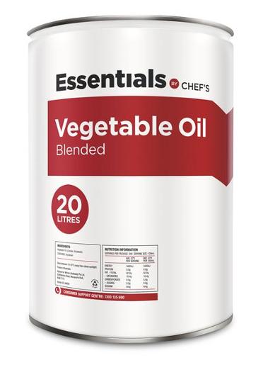 ESSENTIALS CHEF VEGETABLE OIL 20L Pack Size: 1