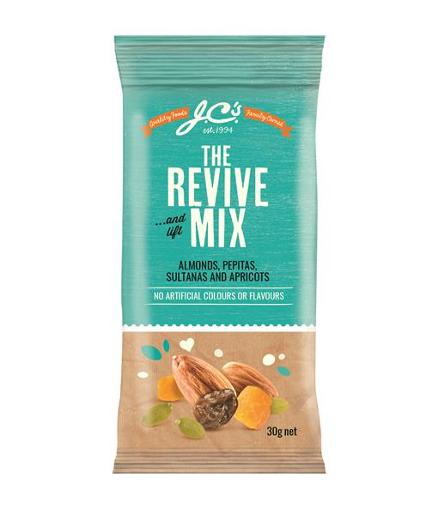 J.C.’S REVIVE MIX SNACK PACK 30GM Pack Size: 20