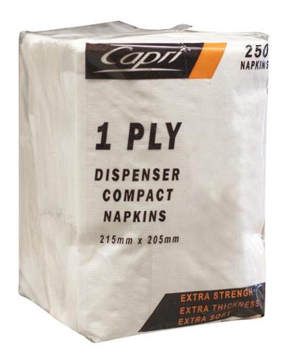 CAPRI NAPKIN DISPENSER WHITE 250S Pack Size: 20