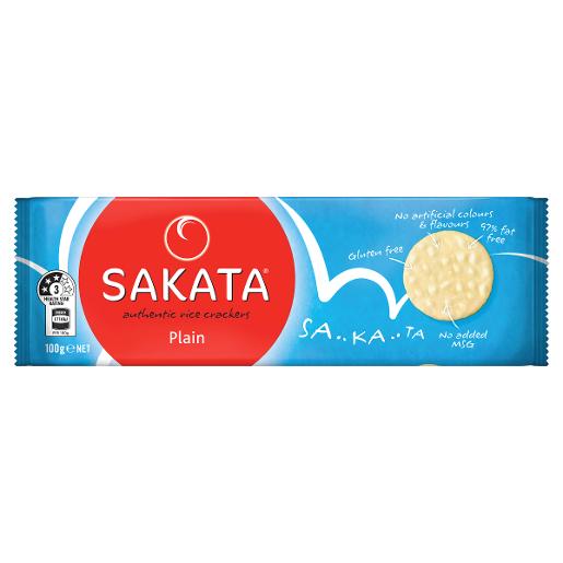 SAKATA PLAIN 97% FAT FREE RICE SNACKS 100GM Pack Size: 16