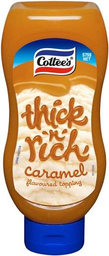 COTTEES SQUEEZY CARAMEL TOPPING 575GM Pack Size: 8