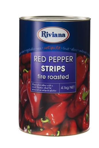 RIVIANA FIRE ROASTED RED PEPPER STRIPS 4.2KG Pack Size: 3