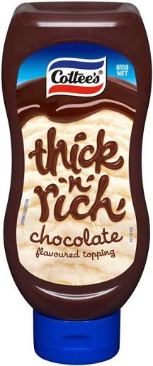 COTTEES SQUEEZY CHOCOLATE TOPPING 615GM Pack Size: 8