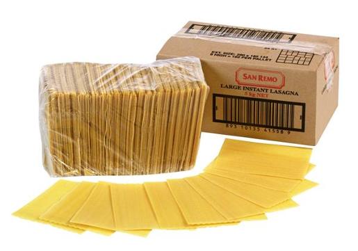 SAN REMO LARGE INSTANT LASAGNA #1 5KG Pack Size: 1