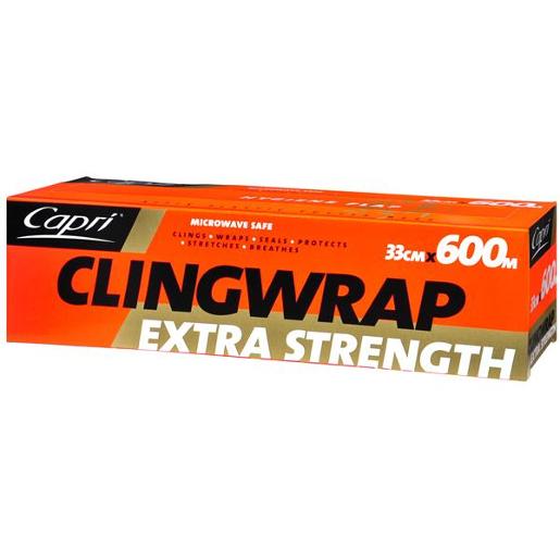 CAPRI CLING WRAP EXTRA STENGTH 33CM x 600M Pack Size: 6