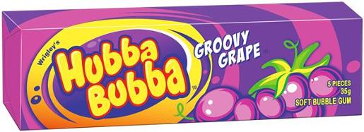 WRIGLEYS HUBBA BUBBA BUBBLE GUM GRAPE CHUNK 35GM Pack Size: 20