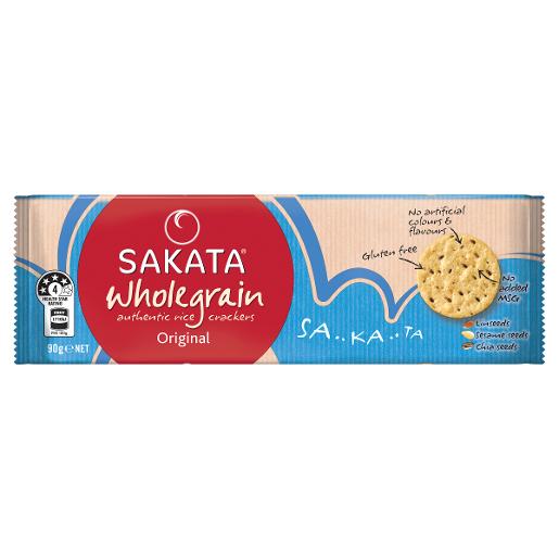 SAKATA WHOLEGRAIN ORIGINAL RICE CRACKERS 90G Pack Size: 16