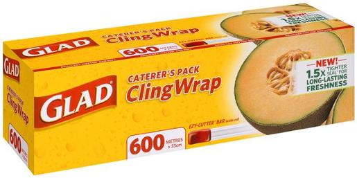 GLAD CLING WRAP DISPENSER 600M x 33cm Pack Size: 4
