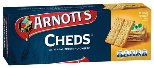 ARNOTTS CRACKERS CHEDS 250G Pack Size: 16
