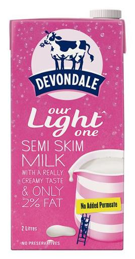 DEVONDALE MILK LONGLIFE SKIM SEMI 2L Pack Size: 6