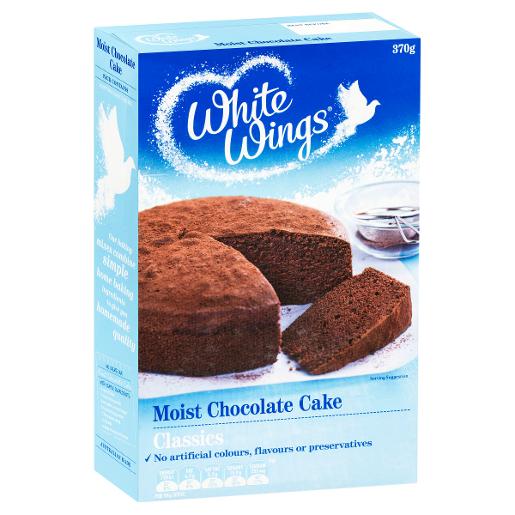 WHITE WINGS CLASSICS MOIST CHOCOLATE CAKE MIX 370GM