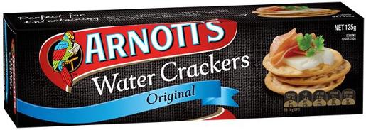 ARNOTTS WATER CRACKER ORIGINAL 125GM Pack Size: 20