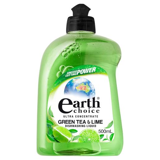 EARTHS CHOICE GREEN TEA AND LIME DISHWASH LIQUID CONCENTRATE 500ML Pack Size: 8
