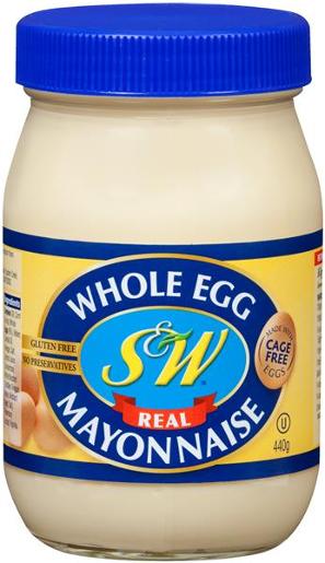 S & W WHOLE EGG MAYONNAISE 440GM Pack Size: 6