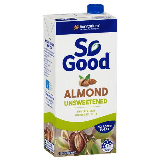 SANITARIUM SO GOOD UNSWEETENED ALMOND UHT 1L Pack Size: 12
