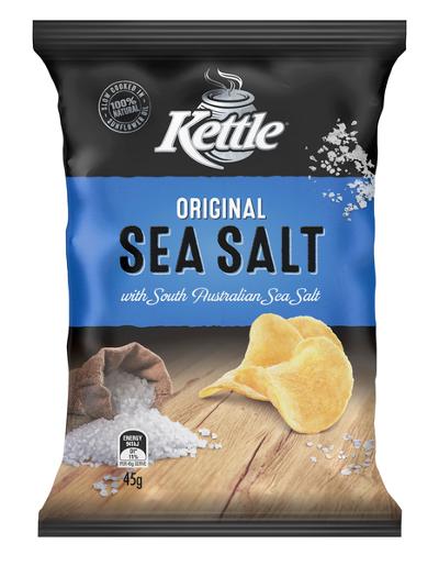 KETTLE SEA SALT NATURAL POTATO CHIPS 45GM Pack Size: 18