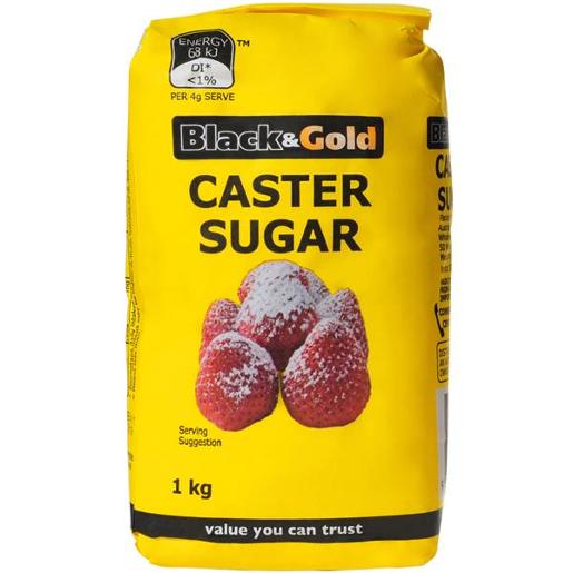 BLACK & GOLD CASTER SUGAR Pack Size: 12