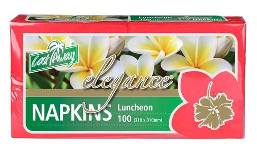 CAST AWAY ELEGENCE RED LUNCHEON NAPKIN 100S Pack Size: 10