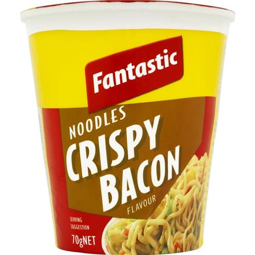 FANTASTIC NOODLES CUP CRISPY BACON 70GM Pack Size: 12